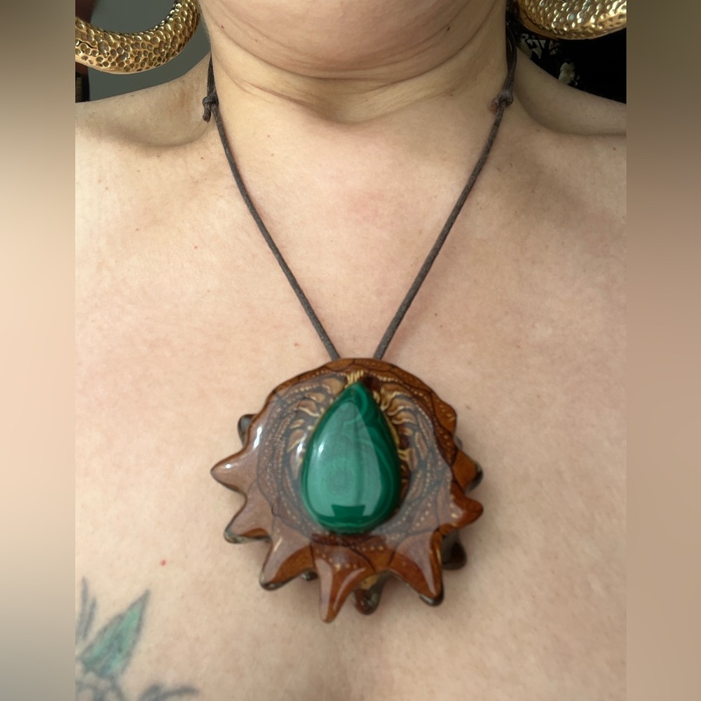 Third eye pinecone necklace